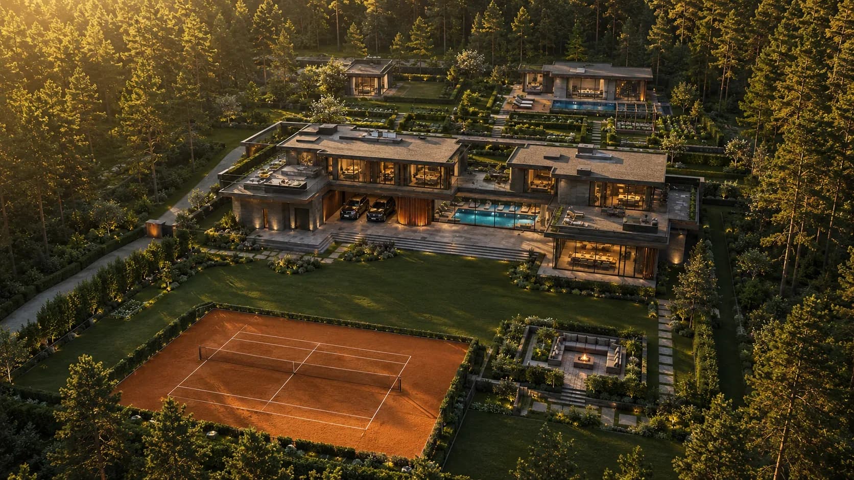 Modern-вилла с бассейном и теннисным кортом от 550 тыс/м²
